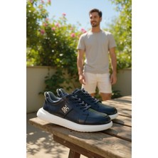 Enoch Erkek Deri Perfore Detaylı ve Nakış Logolu Hafif Tabanlı Klasik Sneaker Comfort Ayakkabı