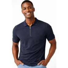Lacoste Fermuar Yaka Lacivert Regular Fit