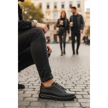Enoch Hakiki Deri Günlük Bağcıklı Erkek Ayakkabı Jel Görünümlü Taban Sneaker