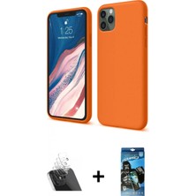 Marsilyan™- iPhone 11 Pro Kılıf Kozmos Yansıma Özel Seri - Siyah 34D Izgaralı Cam + Şeffaf Kamera Lens Koruma Cam