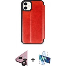 Marsilyan™- iPhone 11 Kılıf Zirve Yansıma Serisi - Siyah 3D Antistatik Seramik Nano Ekran Koruyucu + Siyah Raze Metal Kamera Lens