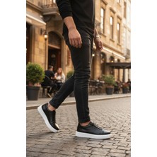Enoch Erkek Floter Deri Dokulu Hafif Yüksek Tabanlı Klasik Sneaker Comfort Ayakkabı