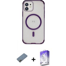 Marsilyan™- iPhone 12 Kılıf Eksen Klasik Koleksiyonu - Siyah Bilvis 5in1 3D Magic Cam Ekran Koruyucu + Gold Shine Kamera Lens Koruma Cam