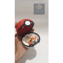 Saha 3D Pokemon Mıknatıslı Poke Topu (Growlithe Hediyeli)