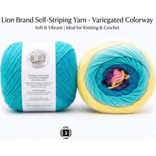 Novas Batik Mandala Mavi Kek Iplik Premium Akrilik Şal, Amigurumi, Bebek, Battaniye Örgü Ipliği 150G, 540MT