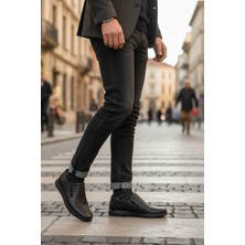 Enoch Erkek Deri Yan Elastik Bantlı Hafif Tabanlı Klasik Comfort Slip-On Ayakkabı