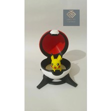 Saha 3D Stantlı Pokemon Poke Topu (Pikachu Hediyeli)