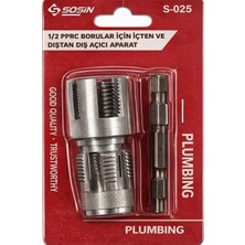 NSE 1/2 Pprc Boru Içten ve Dıştan Diş Açıcı Aparat Seti – Metal Diş Açma Kalıbı + Adaptör Uç (S-025)