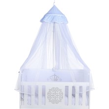 Tommybaby Point Lüx Bebek Beşik Cibinlik Mavi Renkli Tül Malzeme ile Tasarlanmış