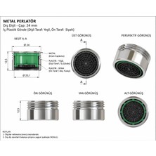 Güven Metal Perlatör Seti 4 Adet Tasarruflu Musluk Ucu Metal