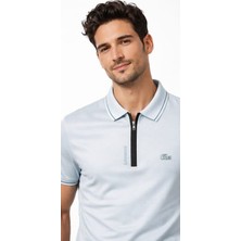 Lacoste Fermuar Yaka Gök Mavi Regular Fit