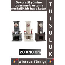 Wintoup #hediye Dekoratif Hediye Yoga Meditasyon Şık Süslemeli Nostaljik Şömine Görünümü Tütsülük 20 x 10 cm