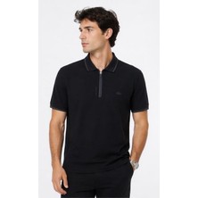 Lacoste Fermuar Yaka Siyah Regular Fit