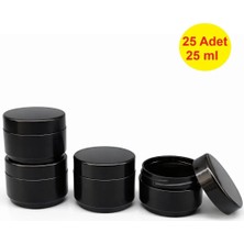 Demet Home 25 Adet Siyah Renk Mini 25 Ml Boş Pomat-krem-kozmetik-Ecza Kutusu Plastik Krem Kavanozu 25 CC