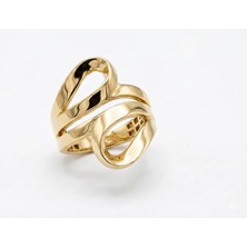 GEBZE TAKI 14 Ayar Altın Akış Form Yüzük