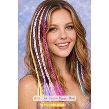 Bkmc Party Hair Tinsel Saç Simi Seti (5’li) – Renkli Parlak Saç Aksesuarı