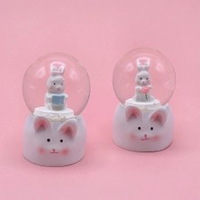Uslucan Alışveriş Mini Boy Tavşan Tasarımlı Işıklı Kar Küresi