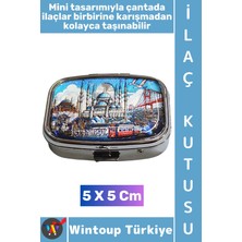 Wintoup #hediye Hediyelik Eşya Çok Şık Istanbul Temalı 2 Bölmeli Vitamin Tablet Saklama Kutusu 5 x 5 cm