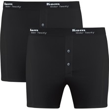 Kom Long Şort Erkek 2'li Boxer Siyah