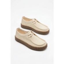 Giamgia Store Kadın Süet Bağcıklı Kalın Tabanlı Günlük Rahat Bohem Makosen Casual Ayakkabı