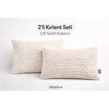 Maison Linden 2'li Welsoft Kırlent Kılıfı Seti 30X50 cm Krem Bej Gizli Fermuarlı Yumuşak Dokulu Çift Taraflı Kullanım