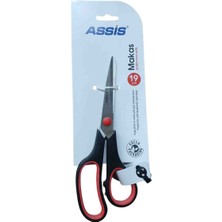 Assis Makas Paslanmaz Çelik 19 cm Ergonomik ve Renkli Yumuşak Tutamak Kısmı ile Paslanmaz Çelik Bıçaklardan Işlenmiştir