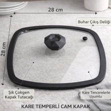 Arcak2 Diamond Kare 28X28 Silikon Cam Kapak ve Elmas Kulp