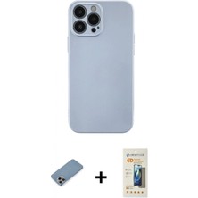 Marsilyan™- iPhone 13 Pro Max Kılıf Ahenk Serisi - Siyah 6d Mat Seramik Hayalet Nano Ekran Koruyucu + Gökkuşağı Shine Kamera Lens Koruma Cam
