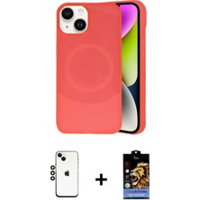 Marsilyan™- iPhone 14 Kılıf Ufuk Serisi - Siyah Buffer Hayalet Cam Ekran Koruyucu + Siyah Shine Kamera Lens