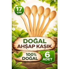 Kea Ev Eşyaları Doğal Ahşap Reçel Kaşığı 17 cm – Mini Ahşap Kaşık Şeker, Baharat ve Kahvaltılık Için – 6’lı Set