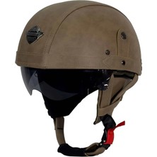 Kask Sway Tex 130 Zn Kahverengi Deri Miğfer Kask