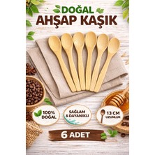 Kea Ev Eşyaları 6'lı Mini Bambu Tahta Kaşık Baharat Kaşığı