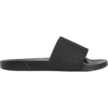 Calvin Klein Erkek Deri Rahat Taban Ck Desenl Siyah Terlik HM0HM02110-0GT
