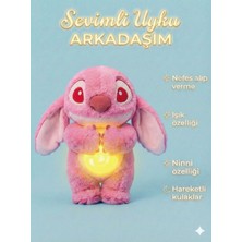 Ziventa 30CM Nefes Alan Uyku Arkadaşı Stitch Sesli Işıklı Kulakları Hareketli Yumuşacık Peluş Sevgili Hediye