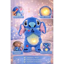Ziventa 35CM Nefes Alan Uyku Arkadaşı Stitch Sesli Işıklı Yumuşacık Peluş Sevgili Hediye