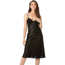 Pierre Cardin Kaplı Saten Gecelik 900 Siyah