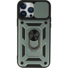 Iphone 13 Kılıf Pars Lens Yüzüklü - Yeşil