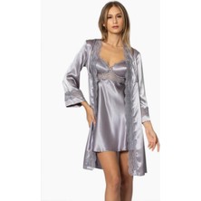 Pierre Cardin 6'lı Saten Gecelik Sabahlık Çeyiz Seti 6010 Royal