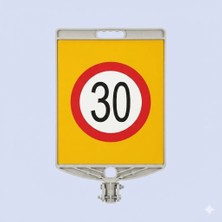 Zeplin Azami Hız 30 km/dikdörtgen Uyarı Levhası