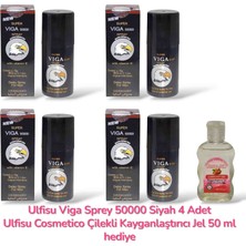 ULFİSU COSMETİCO Víga Geçiktırici Sprey 50000 - 4 Adet - Ulfisu Cosmetico Çilekli Kayganlaştırıcı Jel 50 ml Hediye