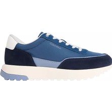 Calvin Klein Erkek Düşük Bilekli Süet Detaylı Rahat ve Yüksek Tabanlı Mavi Sneaker HM0HM02144-0YD