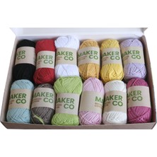 Tuva Makerco Recycled Cotton 12'li Ip Seti, Nakış Punch Amigurumi Örgü Tığ İpi
