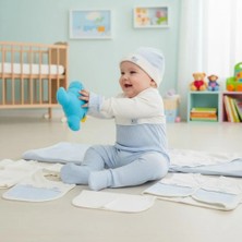 Bebek Organik Pamuk Balık Nakışlı 10 Lu Hastane Çıkış Zıbın Seti