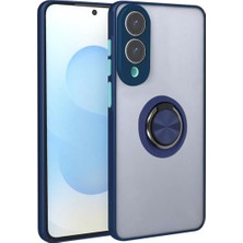 Mrt Teknik Newface Samsung Galaxy S25 Edge Kılıf Montreal Yüzüklü Silikon Kapak - Lacivert