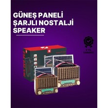 Mrt Teknik KTF-1428 Güneş Paneli Şarjlı Nostaljik Bluetooth Hoparlör – Fm/am/sw Radyo, Usb/sd Desteği, Taşınabilir Tasarım