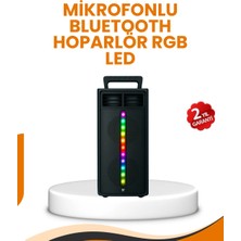 Mrt Teknik Bluetooth Işıklı Hoparlör – 2X5W Güç | USB + Tf Kart + Fm Radyo | Siyah Renk