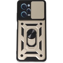 Note 12 5g Kılıf Pars Lens Yüzüklü - Gold