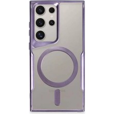Mrt Teknik Newface Samsung Galaxy S24 Ultra Kılıf Boyi Magsafe Silikon Kapak - Derin Mor