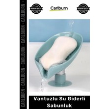 Carlburn Özel Üretim Silikon Pratik Banyo Mutfak Lavabo Süngerlik Sabun Kutusu Vantuzlu Su Giderli Sabunluk