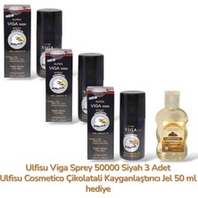 ULFİSU COSMETİCO Víga Geçiktırici Sprey 50000 - 3 Adet - Ulfisu Cosmetico Çikolatalı Kayganlaştırıcı Jel 50 ml Hediye